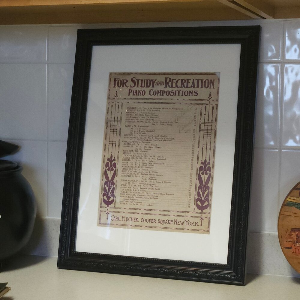 For Study and Recreation Piano Compositions Carl Fischer VTG Sheet Music  1906